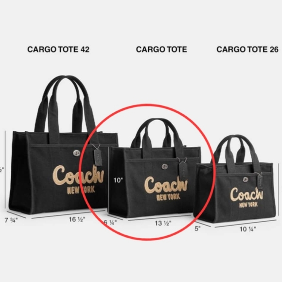 ❌SOLD❌Coach Denim Cargo Tote MEDIUM - Picture 4 of 9